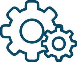 Settings Icon with Minimalist Outline vector