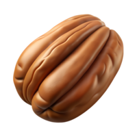 Pecan nut 3d illustration isolated on the transparent background png
