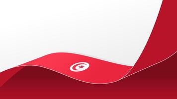 wavy tunisia flag background with copy space for text. tunisia national day vector