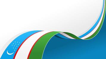 wavy uzbekistan flag background with copy space for text. uzbekistan national day vector