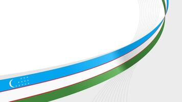 wavy uzbekistan flag background with copy space for text. uzbekistan independence day vector