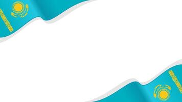 wavy Kazakhstan flag frame background with copy space for text. Kazakhstan national day vector