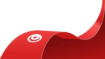 waving tunisia flag background with copy space for text. tunisia national day vector