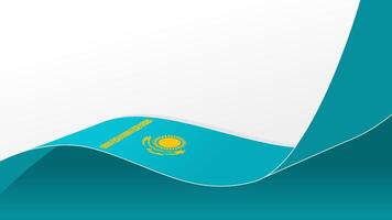 wavy Kazakhstan flag background with copy space for text. Kazakhstan national day vector