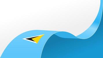 Wave flag of saint lucia with copyspace background. Banner or ribbon vector