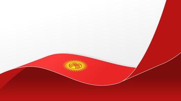 wavy kyrgystan flag background with copy space for text. kyrgystan national day vector