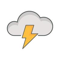 Thunderstorm weather icon linear style isolated white. vector