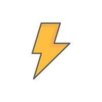 lightning storm weather icon linear style isolated white. vector