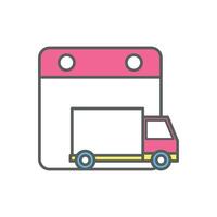 A forklift lifting a pallet, representing heavy lifting or loading processes. Logistic Icon isolate white background. vector