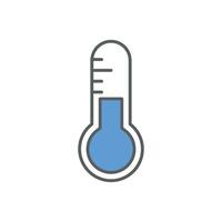 cold blue Temperature-Controlled weather icon linear style isolated white. vector