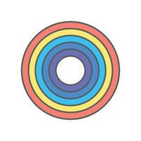 rainbow weather icon linear style isolated white vector