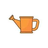 A basic flat watering can with minimal details. isolated on white background cartoon style vector