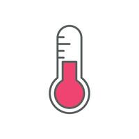 hot red Temperature-Controlled weather icon linear style isolated white. vector