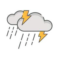 Severe Thunderstorm weather icon linear style isolated white vector