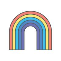 rainbow weather icon linear style isolated white vector
