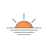 sunrise weather icon linear style isolated white. vector