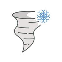 snowstorm at winter weather icon linear style isolated white. vector