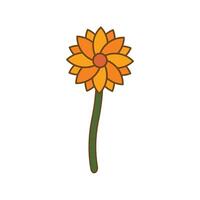 Simple flower flat with minimal details. isolated on white background cartoon style vector