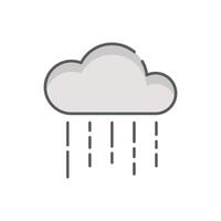 Light rain weather icon linear style isolated white. vector