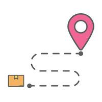 A flying box with wings, symbolizing air or express delivery. Logistic Icon isolate white background vector