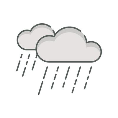 heavy rain weather icon linear style isolated white.