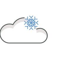 cloudy at winter weather icon linear style isolated white. vector