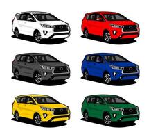 vehicle car mpv color collection vector