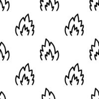 Cartoon doodle of Fire effect element seamless pattern. vector