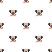 cartoon character cute dog seamless pattern background vector