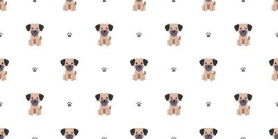 Cartoon character cute dog seamless pattern background vector