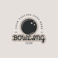 bowling club with text for your tag line, logo vintage illustration design vector