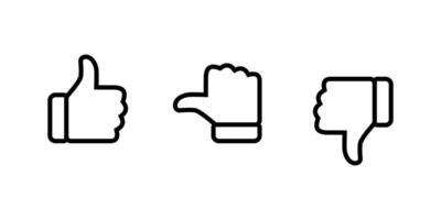 Like, neutral, and dislike thumb line icon. Feedback outline sign symbol vector