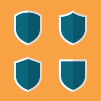 Shield guard, protection icon set in flat design. Defense, security sign symbol vector
