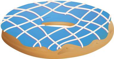 Cartoon colorful donut isolated on white background vector