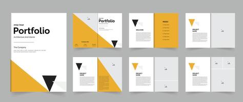 Professional Architecture portfolio template design with creative layout interior portfolio or project portfolio vector