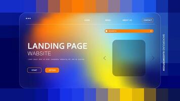 Background abstract gradient design featuring a glassmorphism effect for a website landing page template vector