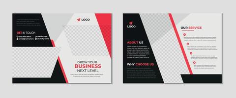 Bifold proposal template design with mockup vector