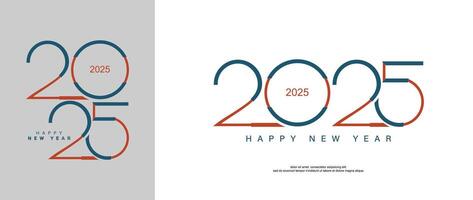 A modern Happy New Year 2025 design with beautiful, colorful numbers. This premium illustration is for banners, posters, calendars, and greetings for Happy New Year 2025 vector