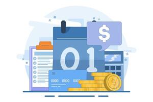 payroll concept, payroll, accounting, payroll, schedule, wallet, financial administration. calculating and filling pay slips and payroll reports. business accounting, organization and audit. vector
