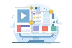 Search engine advertising campaigns, eCommerce advertising in search engines, search marketing concepts, Pay per click, Advertising analytics, flat illustrations with icons. vector