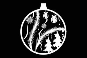 Christmas ball with decorative background design. vector