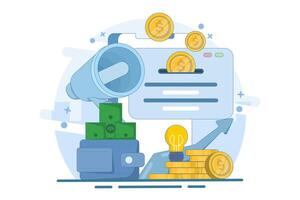 Business process concept and analyst, exploring and developing big data, goals and objectives, Data analyst. analyzing business plans, finance, marketing, investment, flat illustrations. vector