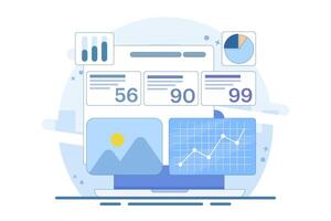 Business development concepts. Marketing. Modern ways to advertise and find customers. SEO. Business analysis, market research, product testing, data analysis. vector
