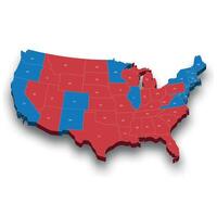 2024 U.S. Presidential Election Map by State Voting Color vector
