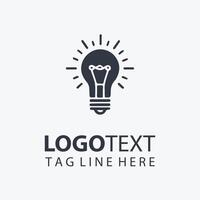 Creative Lightbulb Logo Design With Customizable Text vector