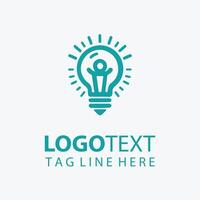 Bulb Logo Design with Customizable Text vector