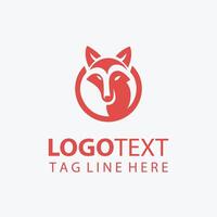 fox circular frame logo vector