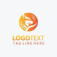 Modern Fox Logo Design with Customizable Text and Tagline vector