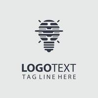 Creative Light Bulb Logo Design with Custom Text vector