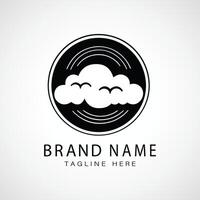 Cloud logo with technology modern concept vector